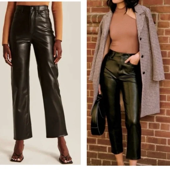 Abercrombie & Fitch Faux Leather Pants - Picture 1 of 15